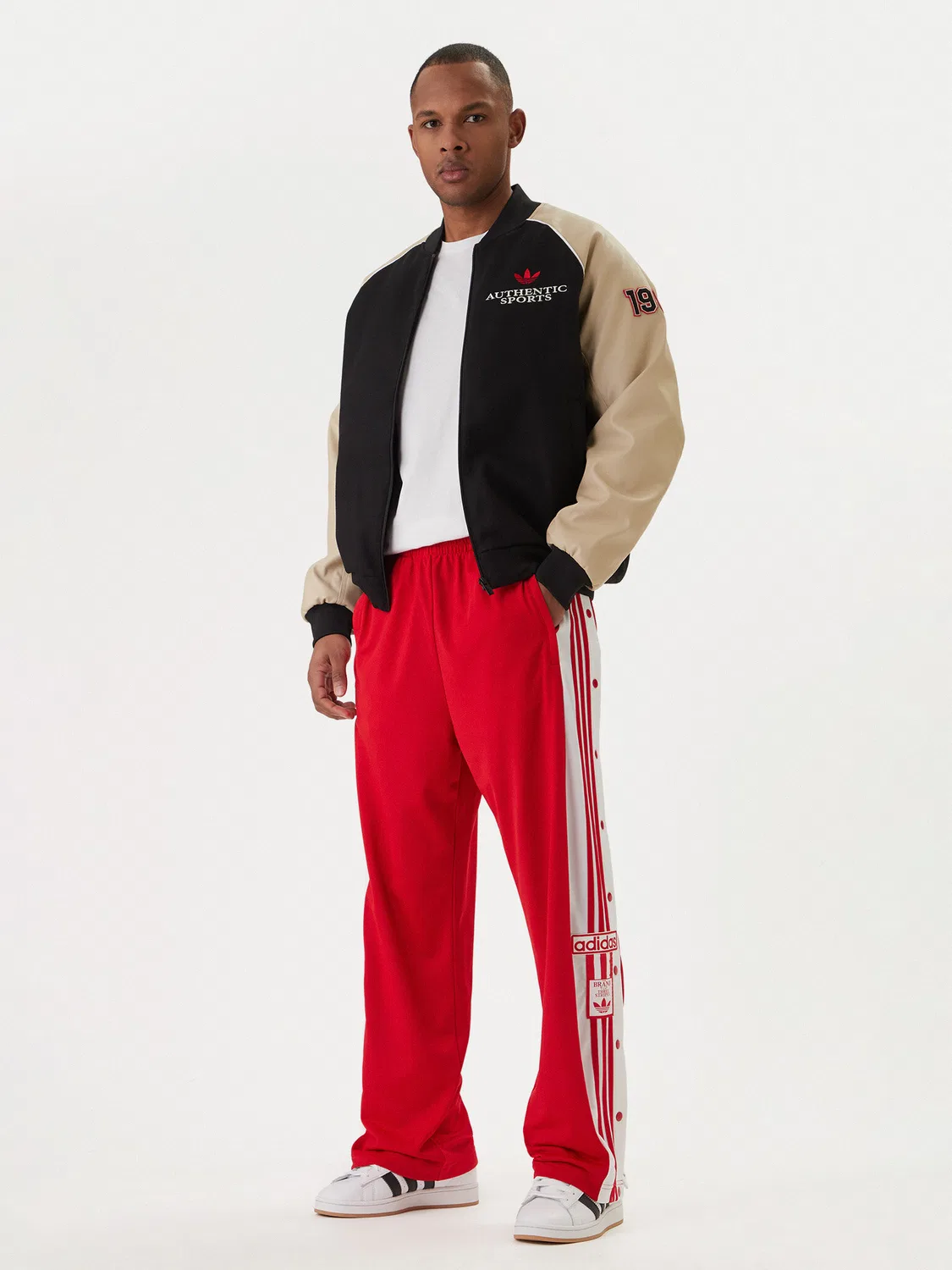 Мужские спортивные штаны стандартного кроя Adibreak Classic Adidas, красный — фото 2