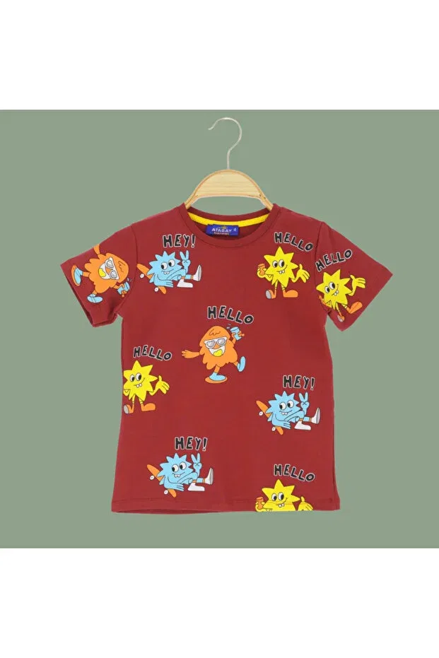 Детская футболка для девочек с принтом Hello Hey Cute Colorful Cheerful Printed Tshirt Seasonal Cotton Nr Narrengi, Red