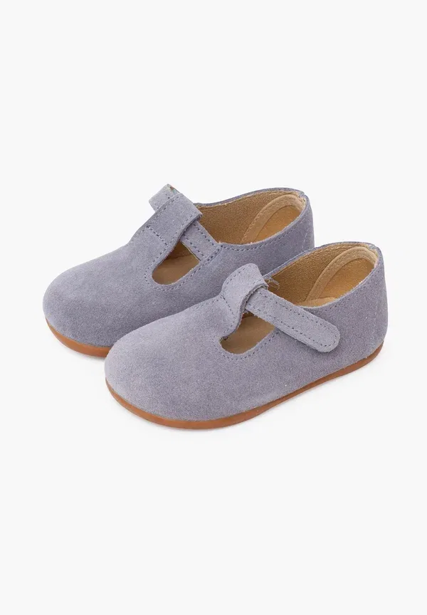 Балетки на липучке, кожаная стелька, Pepitos barefoot, Pisamonas, серо-свинцовый, синий — фото 2