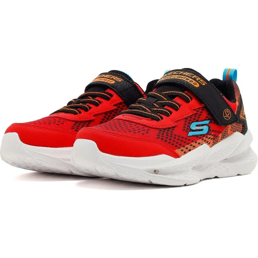 Детские спортивные кроссовки с шнуровкой Meteor-Lights 2.0 Skechers, Красный — фото 2