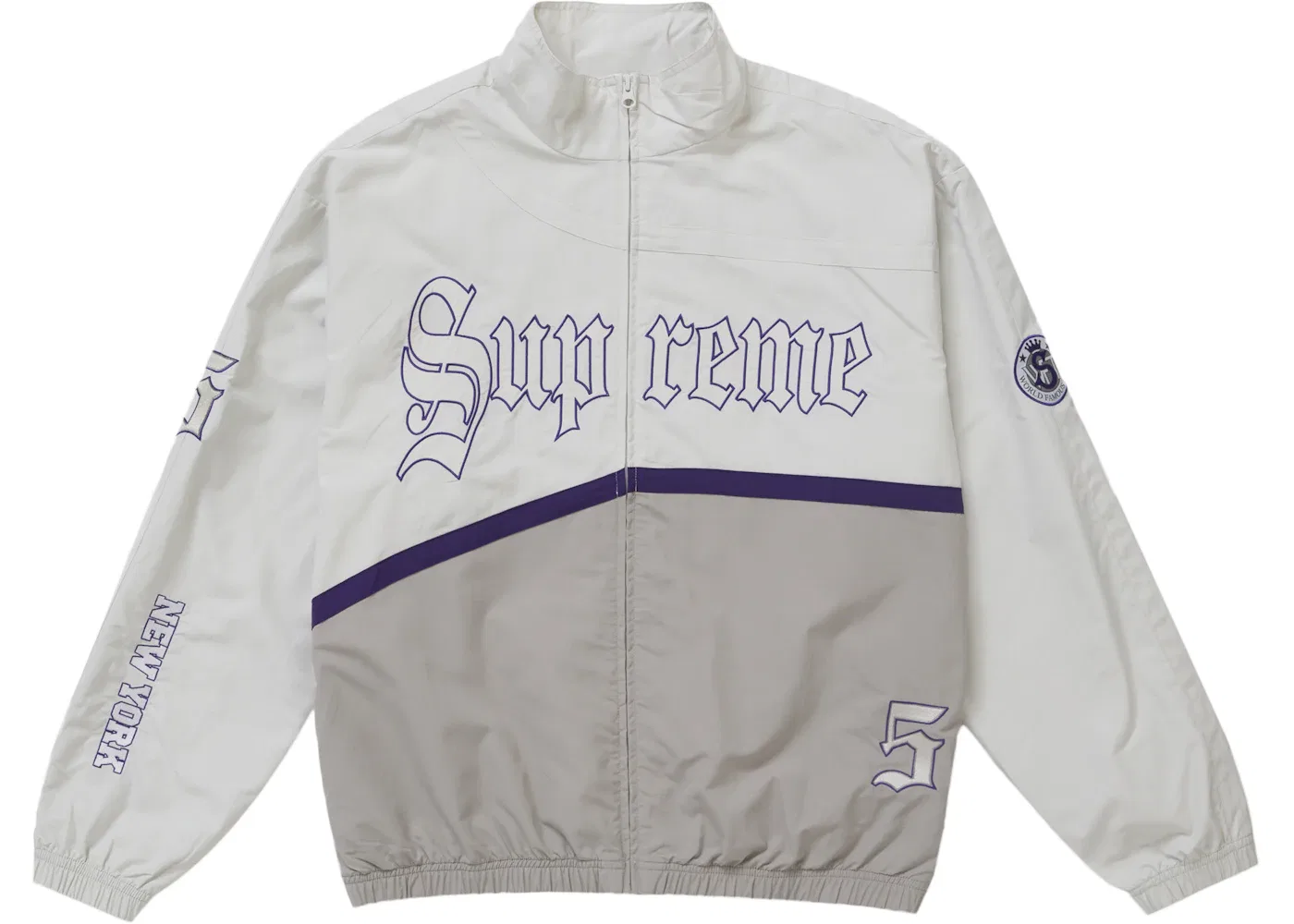 Мужская куртка спортивная с принтом Supreme Old English Jacket, White