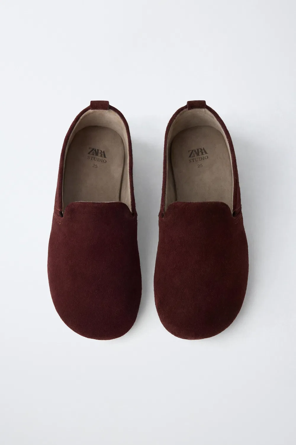 Кожаные тапочки-бабуши, лимитированная серия ZARA, Burgundy Red — фото 4