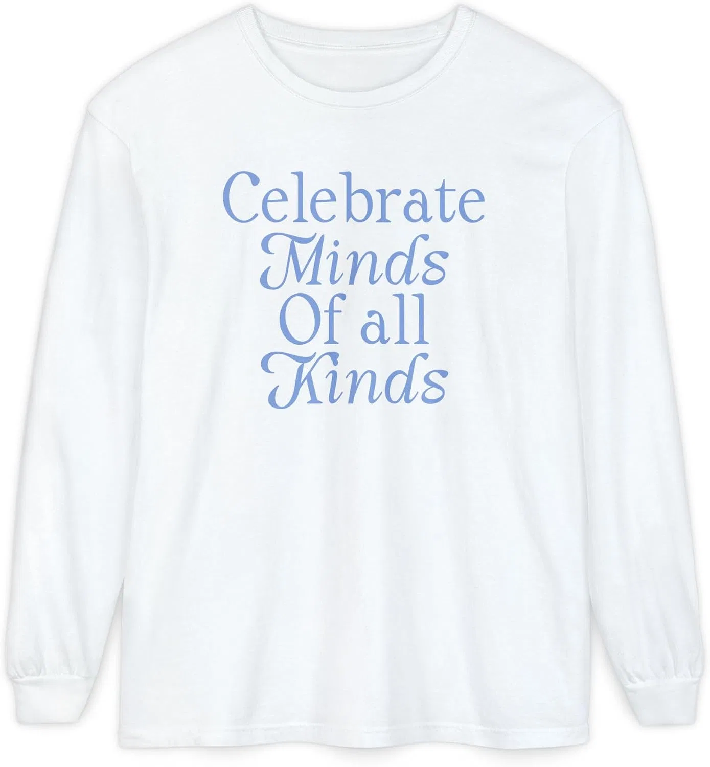 Мужская футболка с длинным рукавом Celebrate Minds of All Kinds Comfort Colors, White
