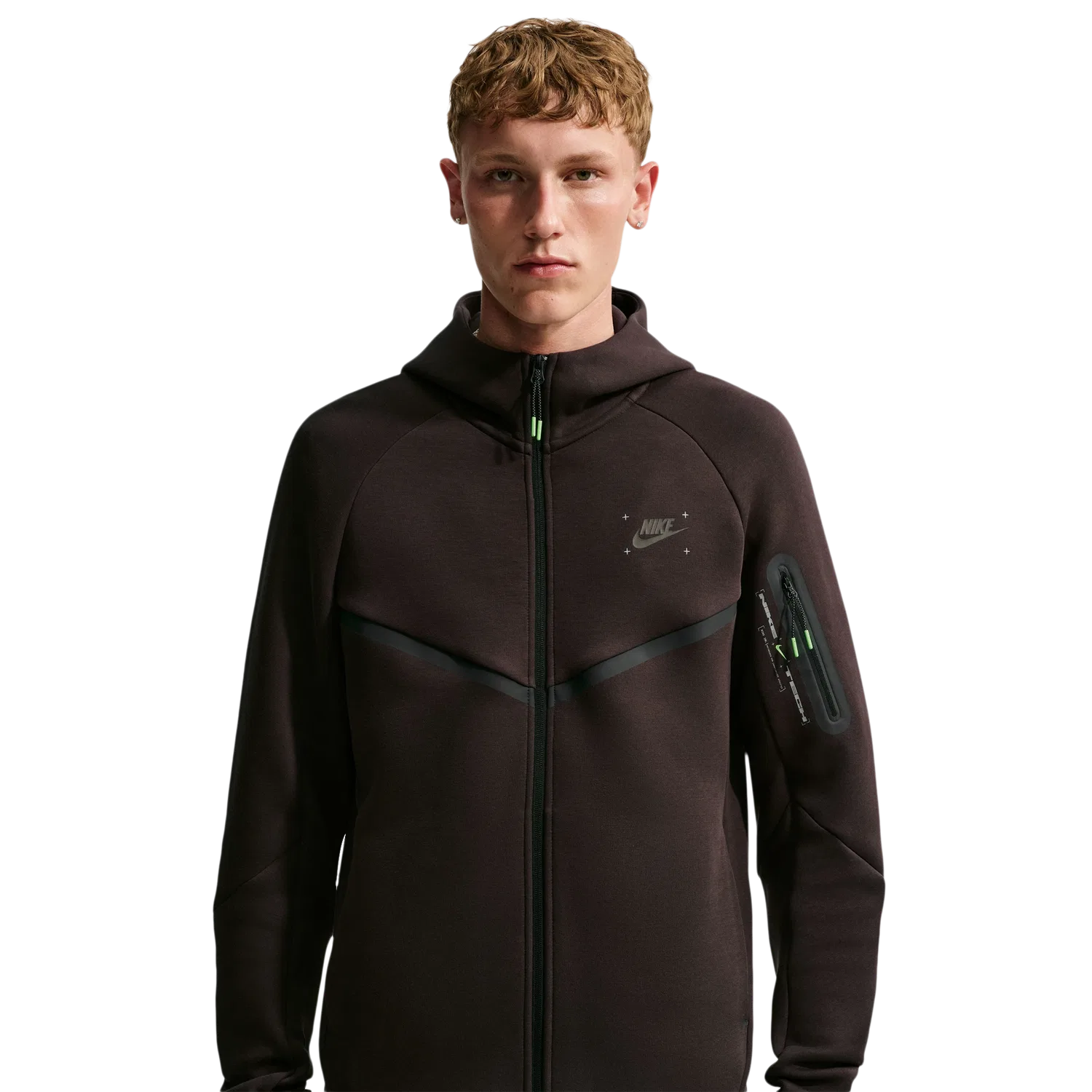 Мужское худи с капюшоном и молнией Therma-FIT, модель Windrunner, Nike, Brown/Black — фото 4
