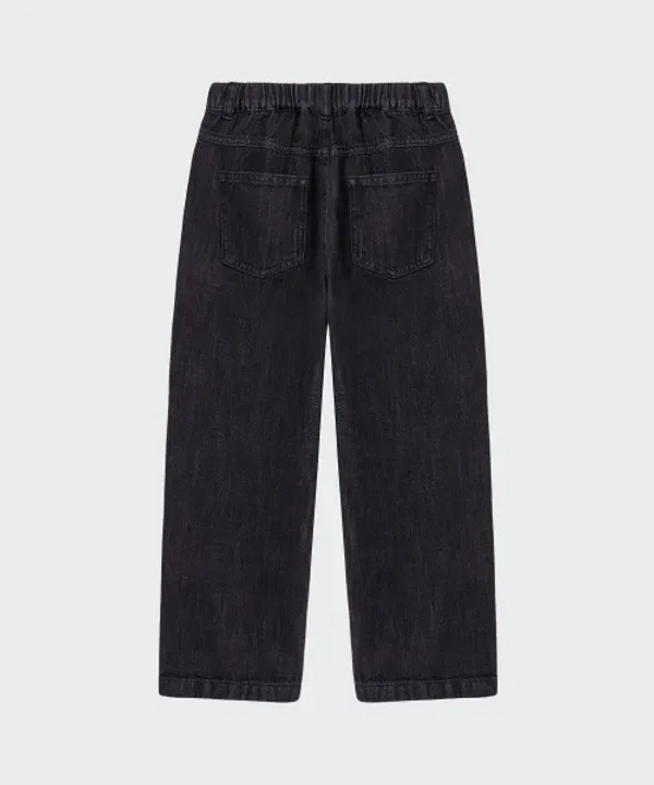 Джинсы прямого кроя на резинке, льняные, Musinsa Standard Kids, Light Black — фото 4