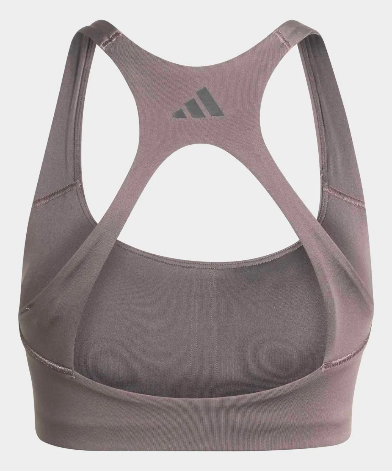 Женский спортивный бюстгальтер средний уровень поддержки Optimum Workout Three Stripes Medium Support Bra Adidas, Grey — фото 3