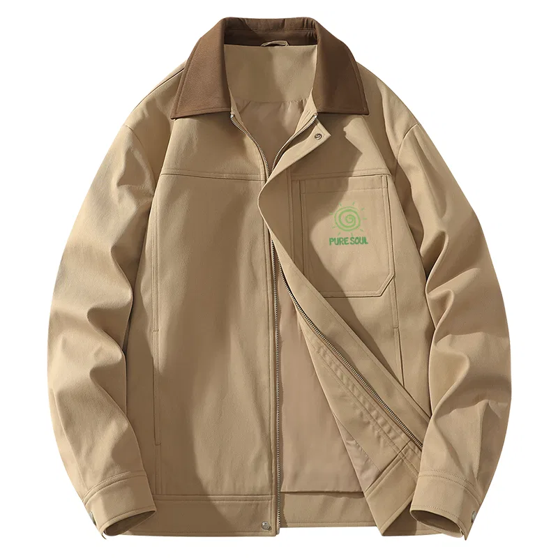 Детская куртка-пилот с лацканами MINISO, Khaki (Vibrant Chest Logo)