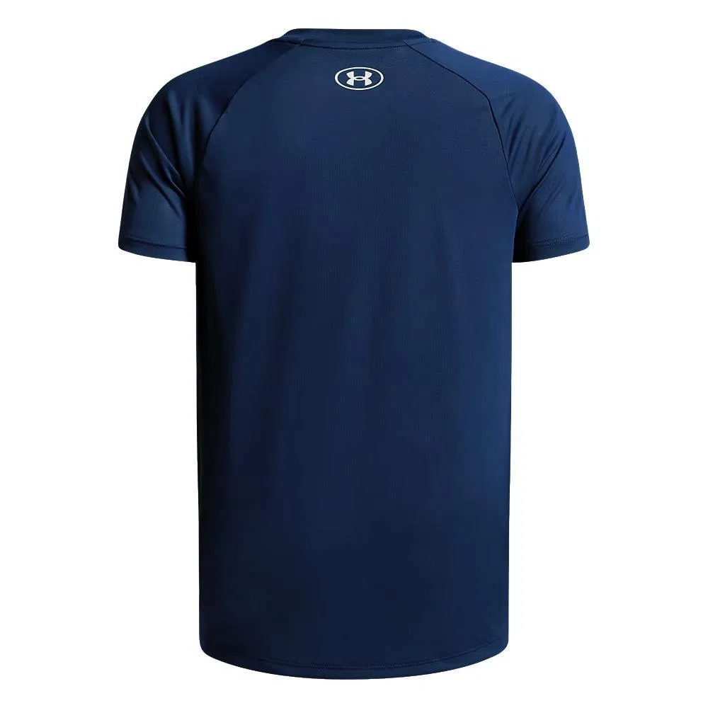 Детская футболка с коротким рукавом Under Armour Tech 2.0 SS Sportshirt, цвет Navyblau Weiss — фото 2