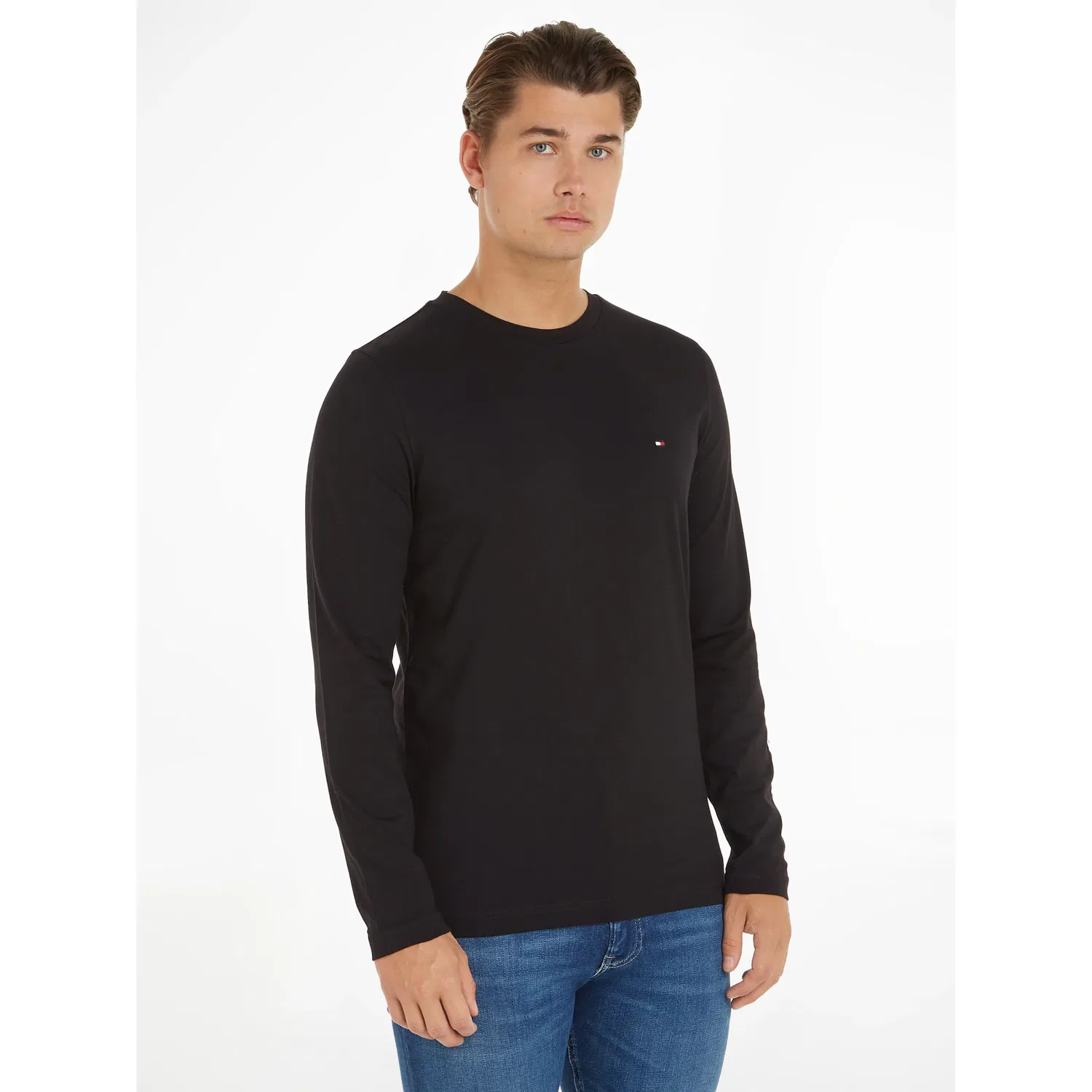 Женская длинная футболка с логотипом Tommy Hilfiger, Black