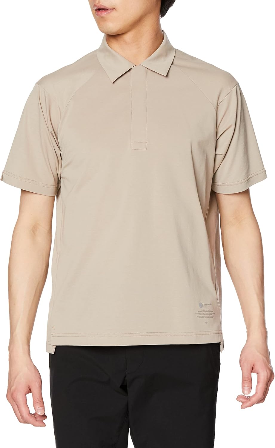 

Мужская трикотажная рубашка-поло Mizuno High-Gauge, B2MAA003, влагоотводящая, быстросохнущая, эластичная, UPF15, серый/бежевый