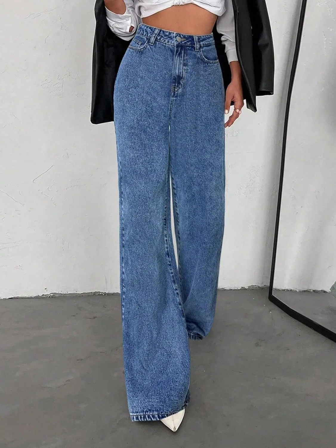 Джинсы, высокая талия, Baggy Jeans, Medium Wash — фото 3