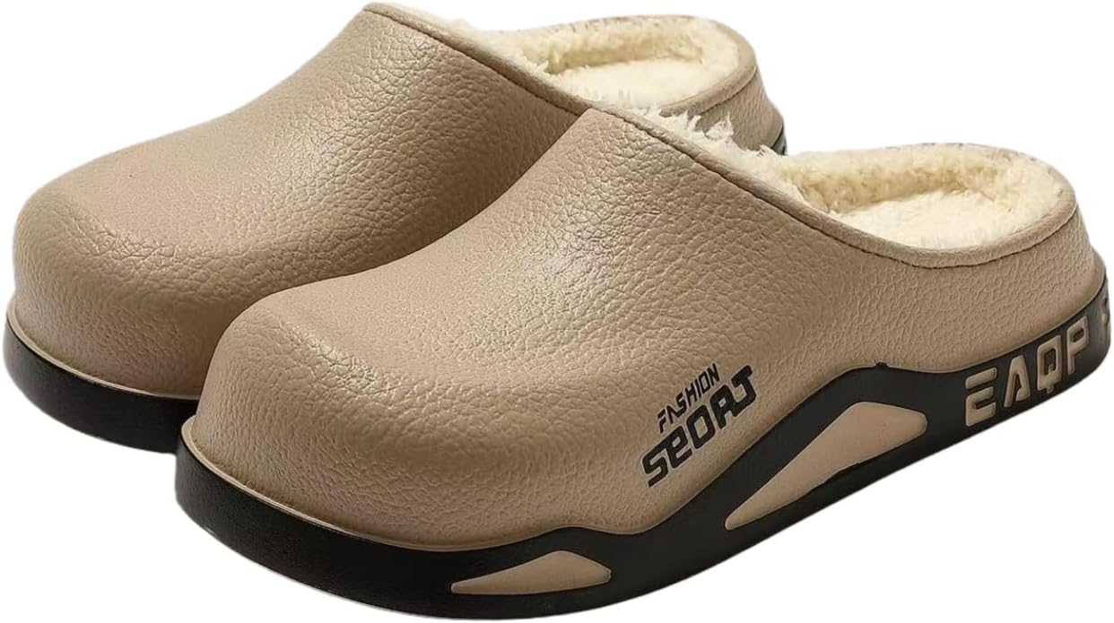 

Зимние теплые водонепроницаемые хлопковые тапочки для дома и улицы - противоскользящие, износостойкие, легкие и удобные - подходят для использования на улице и дома Fmshi, хаки