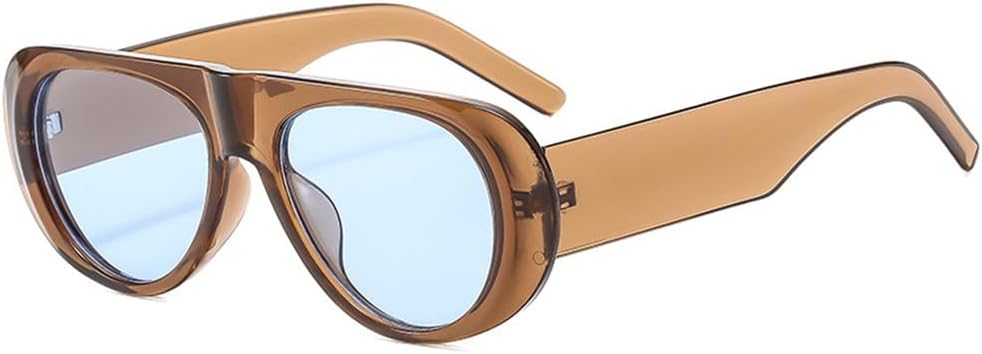 

Солнцезащитные очки сине-зеленого цвета для женщин и мужчин - защита UV400, модная широкая оправа, легкие, подходят для вождения и активного отдыха на природе FYTUP, Tea Blue