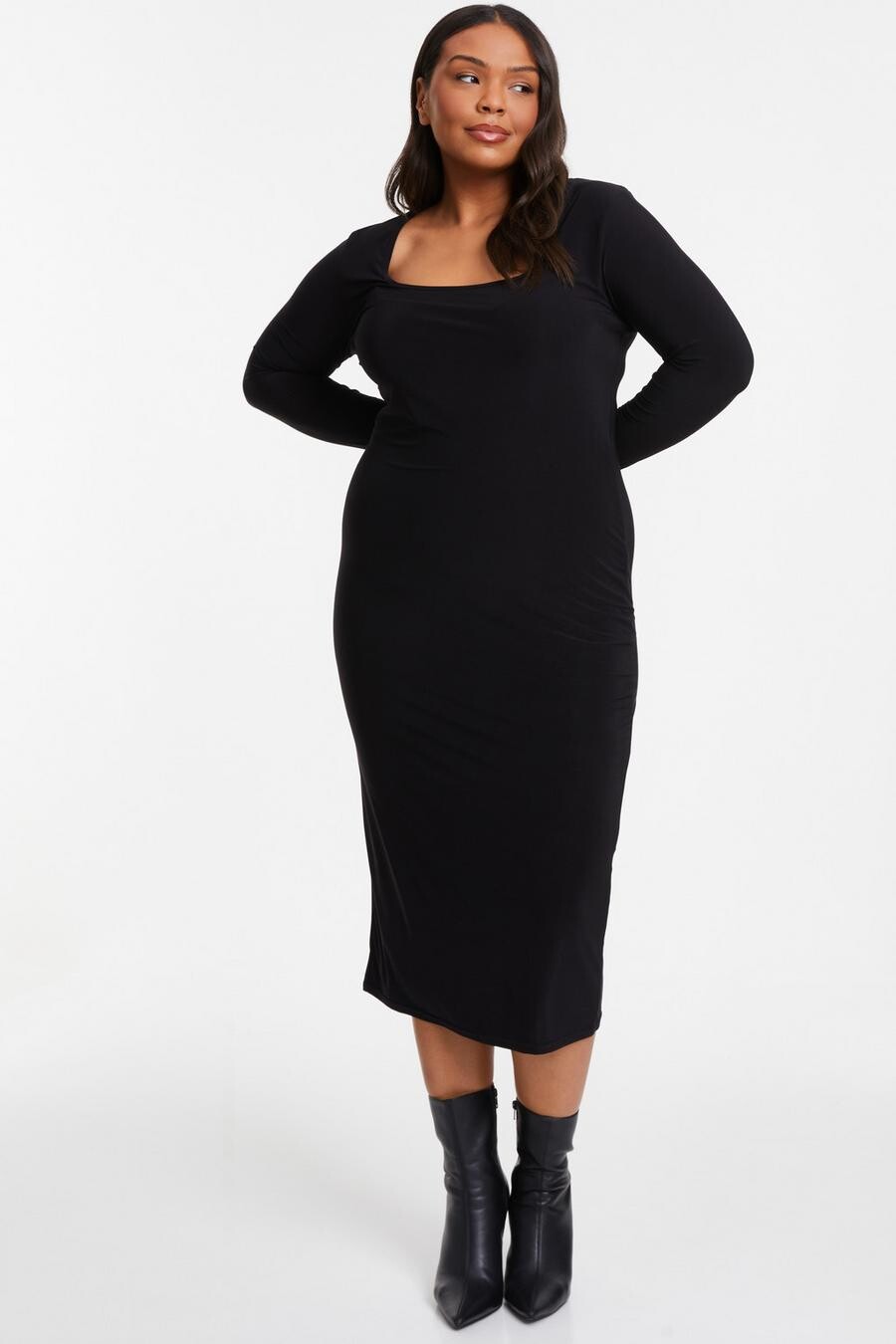 

Платье Curve Black Bodycon MidI QUIZ Clothing