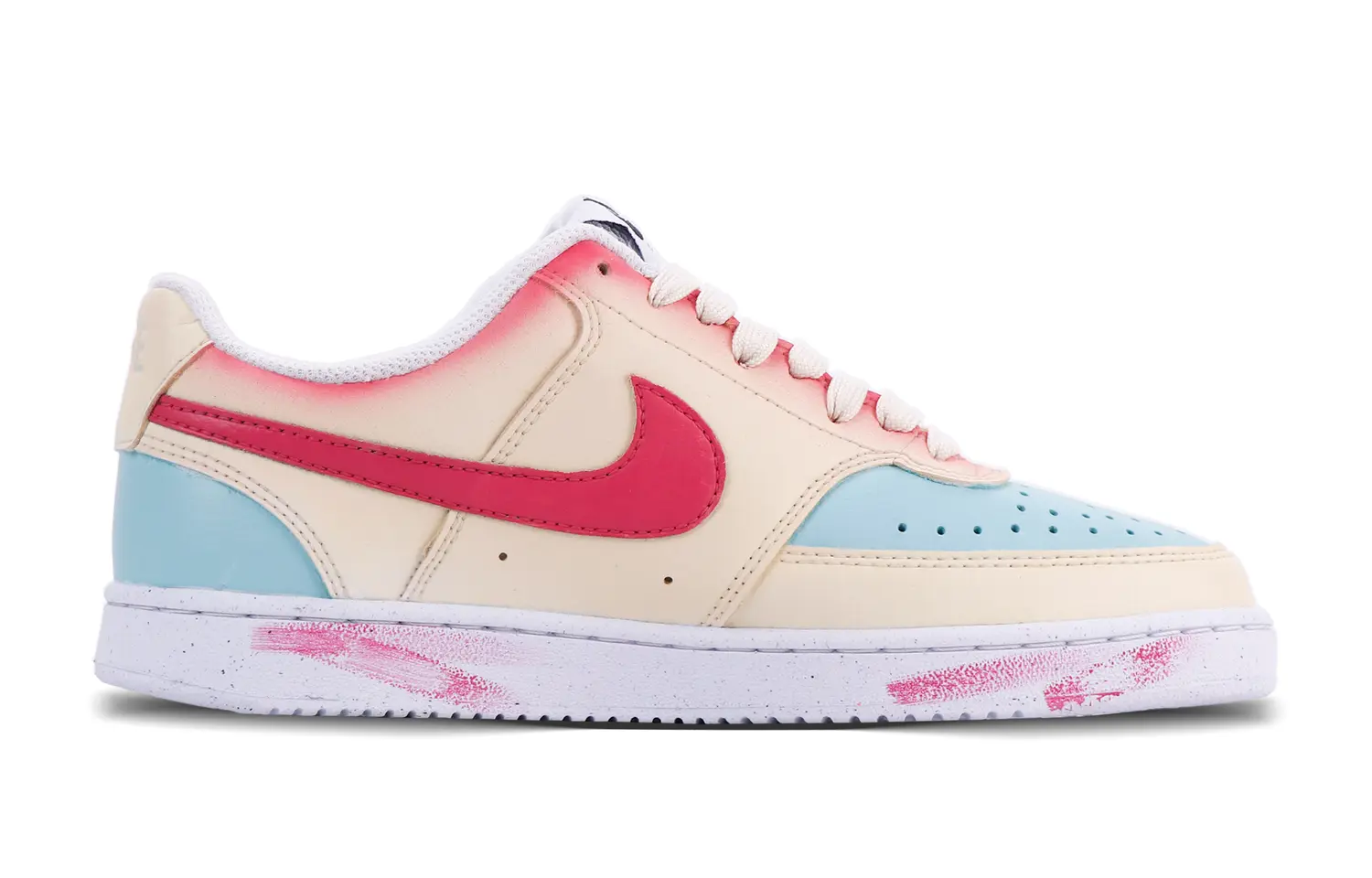 

Кроссовки Nike Court Vision 1 Skateboard Shoes Women's Low-Top Beige Green