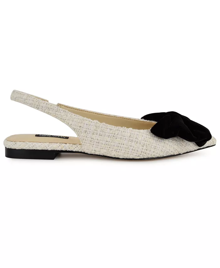 Женские балетки Junnie Bow Slingback Nine West, слоновая кость/кремовый — фото 2