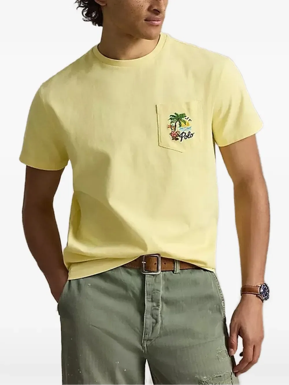 Футболка с вышитым карманом Polo Ralph Lauren, желтый