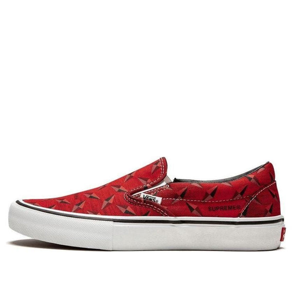 

Кроссовки supreme x classic slip-on pro 'diamond plate red' Vans, красный