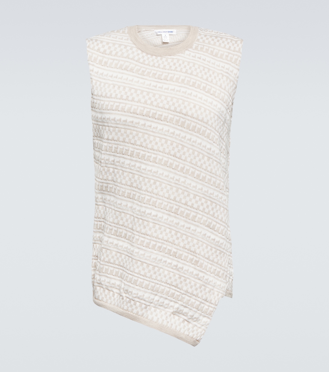 

Жилет из шерстяного свитера, связанный интарсией Comme des Garçons Shirt, S.Beige