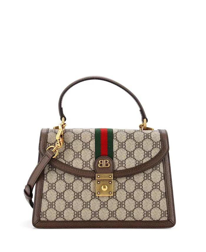 

Маленькая сумка с ручкой сверху x Gucci The Hacker Project из холщовой ткани с покрытием BB Pre-Owned Balenciaga, коричневый