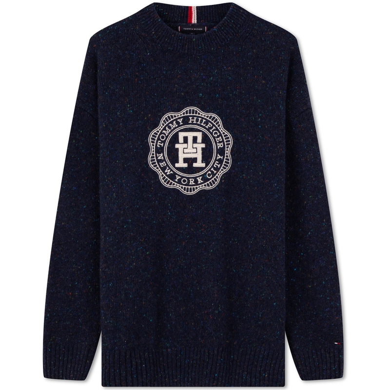 

Свитер из трикотажной ткани Unisex Tommy Hilfiger, темно-синий