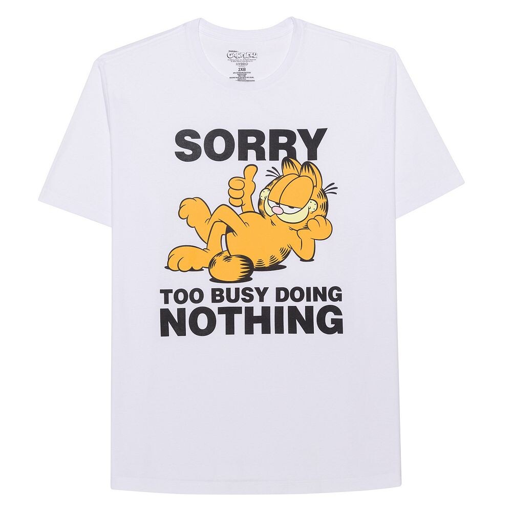 

Футболка с рисунком Big & Tall Garfield "Too Busy" Licensed Character, белый
