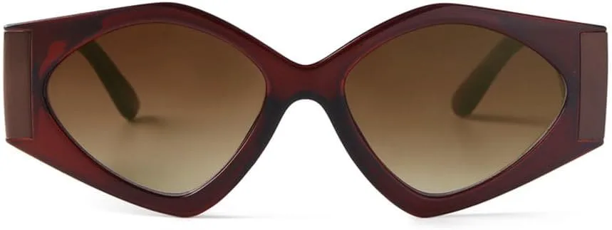 

Модные солнцезащитные очки в маленькой оправе для женщин 2027 года, нестандартной формы, красного цвета, стильные, для уличной фотосъемки MTZJH, C3brown Double Brown