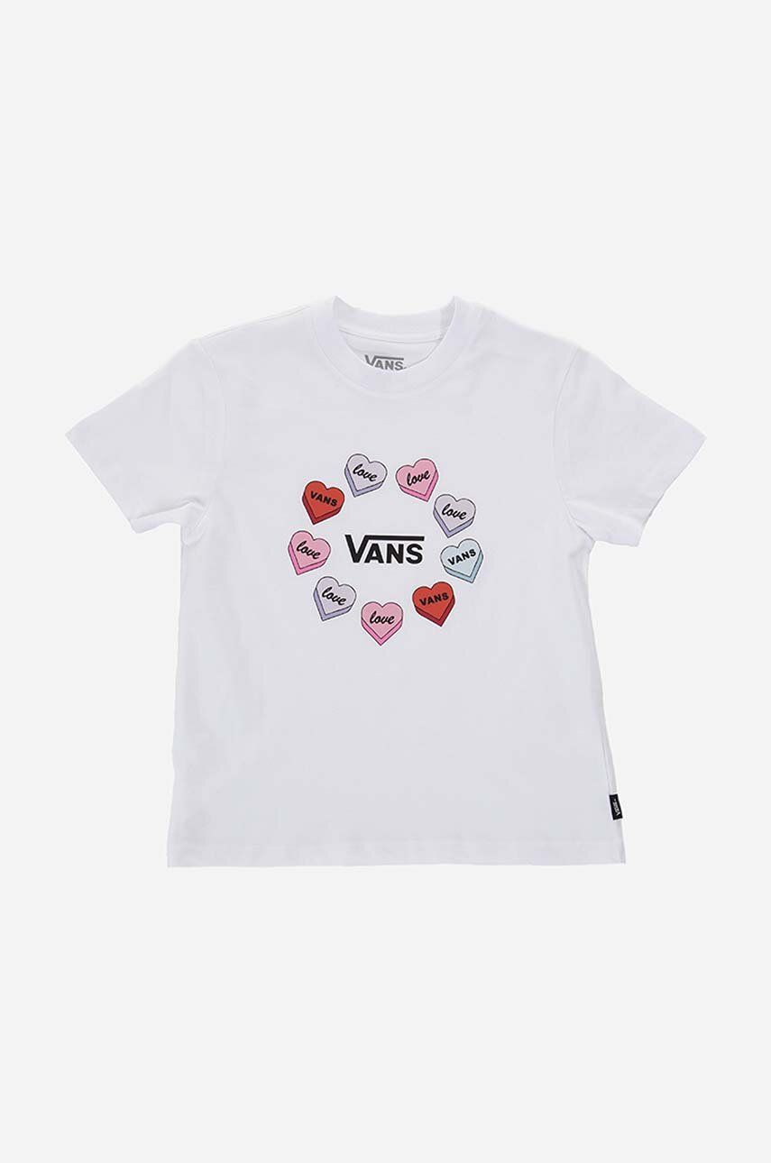 Детская хлопковая футболка Candy Hearts Vans, белый — фото 2
