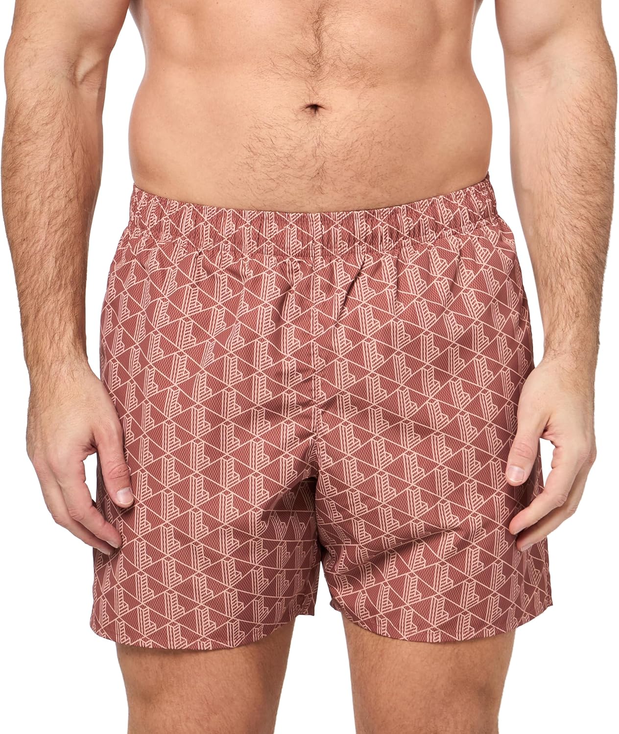 Мужские шорты Lacoste Monogram, Brick Red & Latte