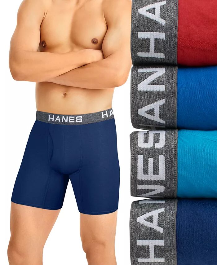 

Мужские трусы-боксеры Ultimate ComfortFlex Fit 4 шт. из влагоотводящей сетки Hanes, красный