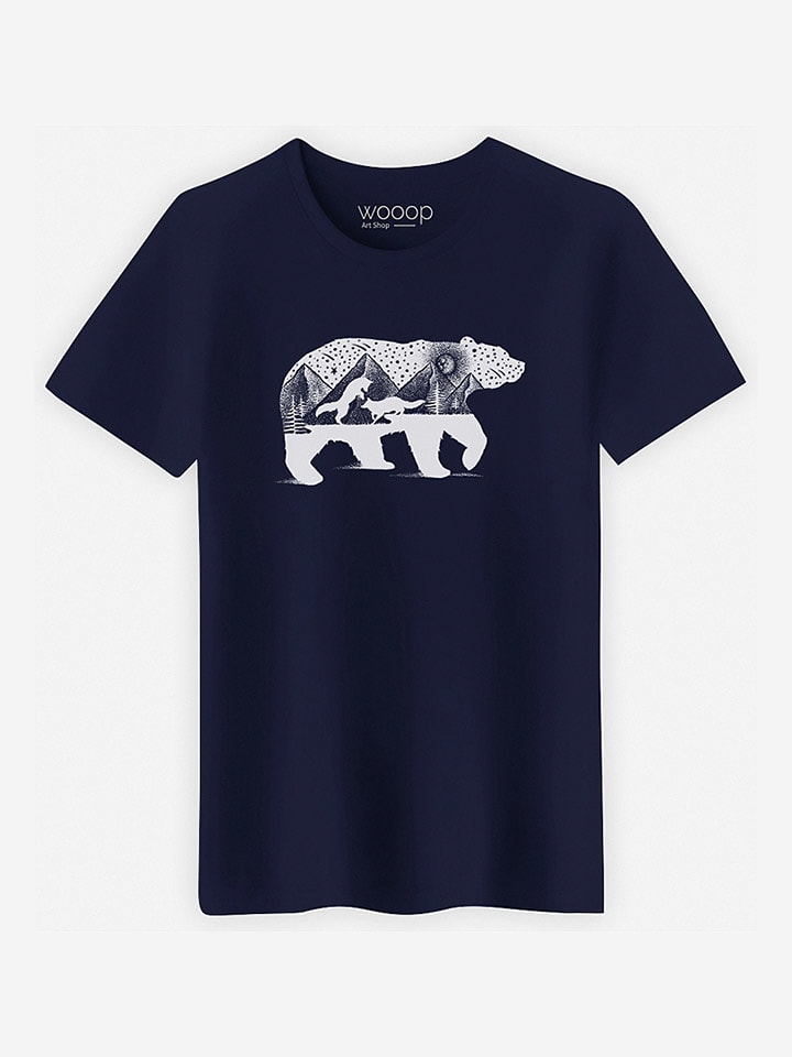 

Футболка Bear and Foxes WOOOP, темно-синий