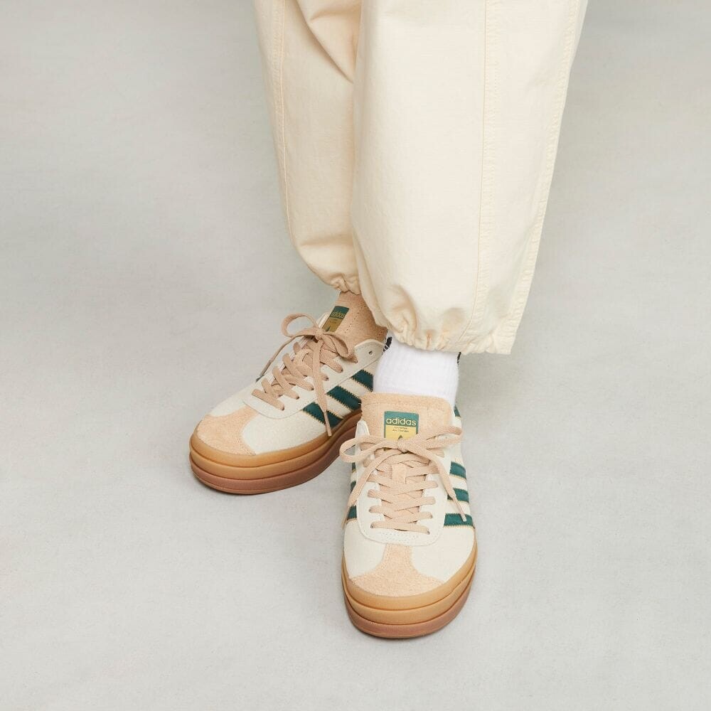 Кроссовки Adidas Gazelle, цвет Cream White/College Green/Magic Beige — фото 3