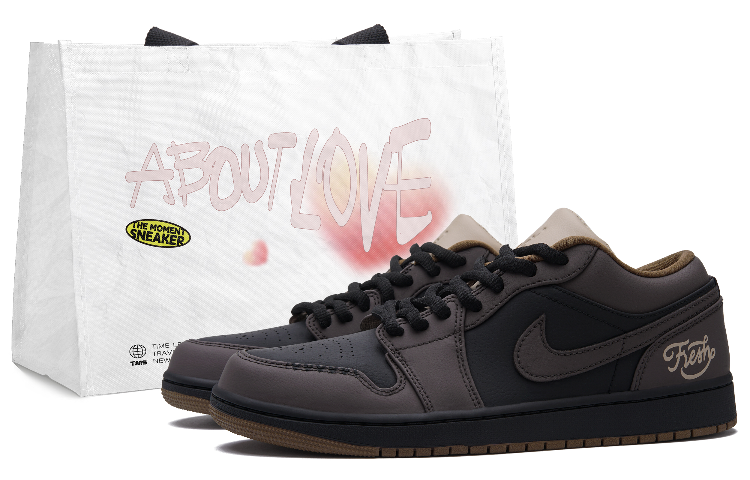

Jordan Баскетбольные кроссовки Air 1 Anti Slip, износостойкие, низкие, винтажные, мужские, черно-коричневые