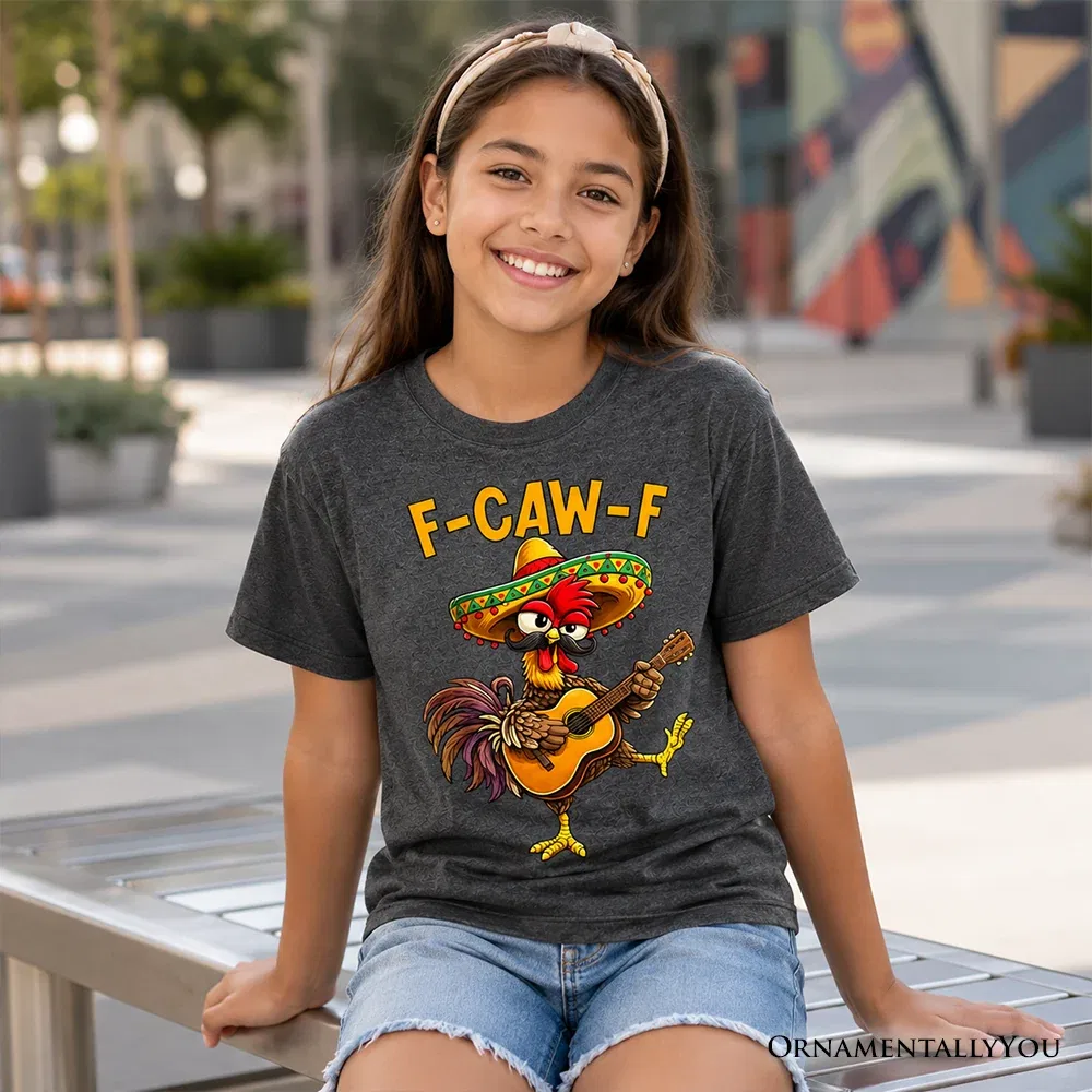 Детская футболка с принтом F-CAW-F Rooster OrnamentallyYou, Dark Gray — фото 2