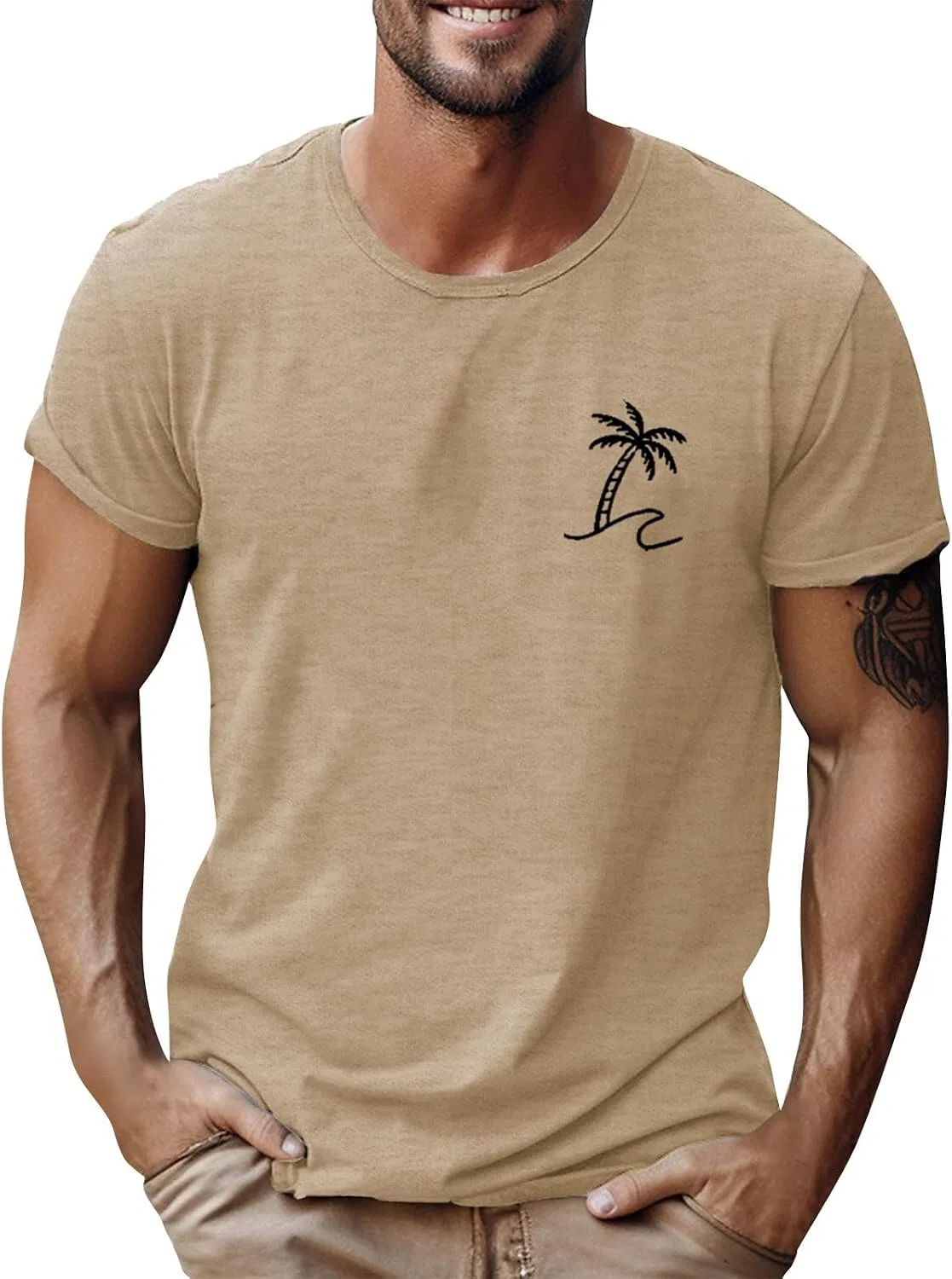 Мужская футболка с графическим принтом Summer Lightweight, Khaki