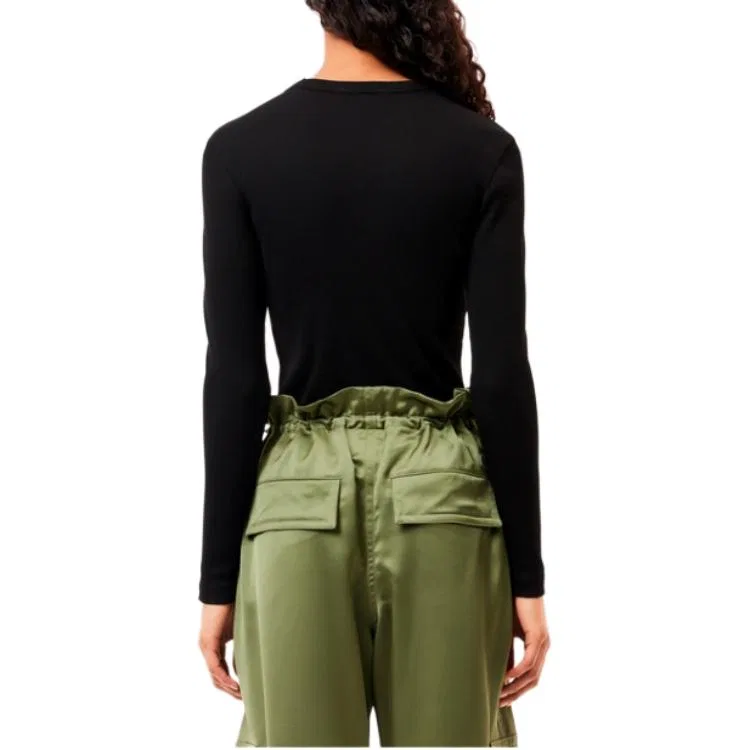Женский свитер с круглым вырезом LACOSTE, Black — фото 4