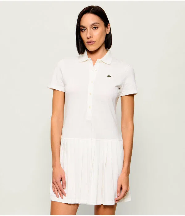 Платье Lacoste трапеция, хлопок, белый