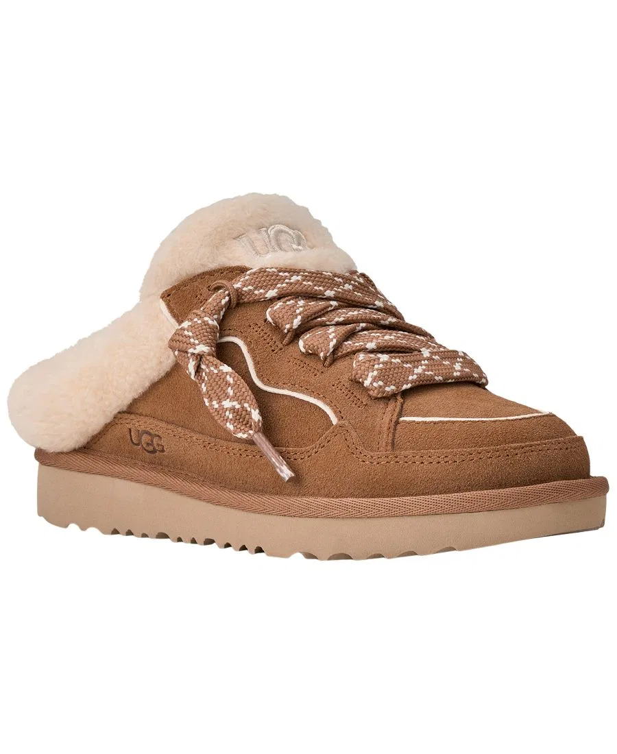 Мюли-слипоны с круглым носком из замши UGG Lowmel, Chestnut