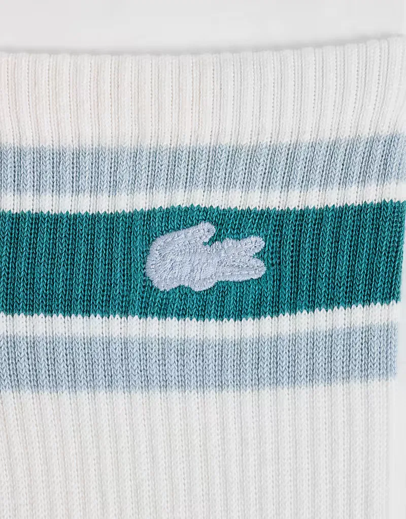 Носки спортивные с графикой 2 шт Lacoste, зеленый/белый — фото 3