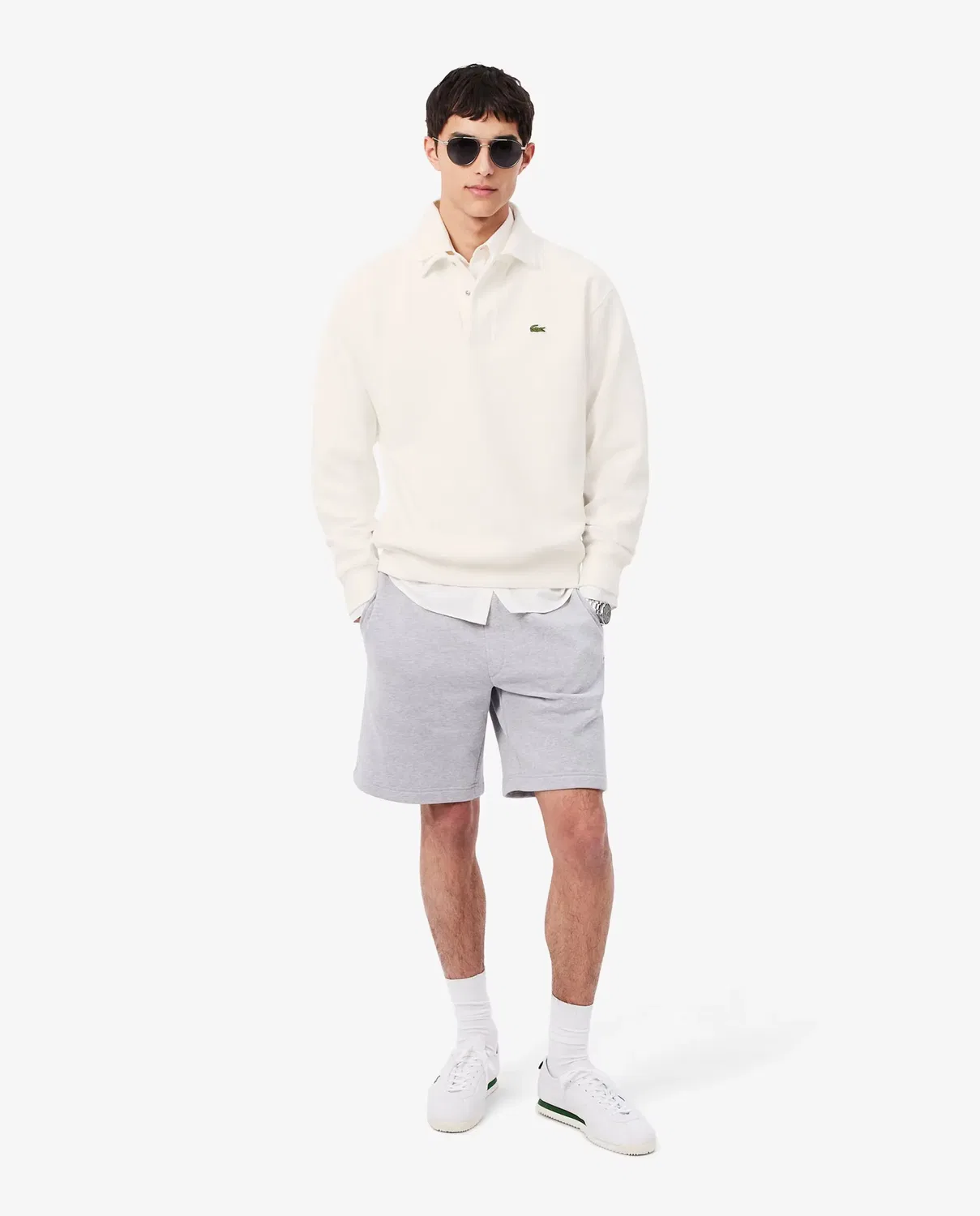 Свитшот Lacoste мужской смесовый хлопок Blanco — фото 4