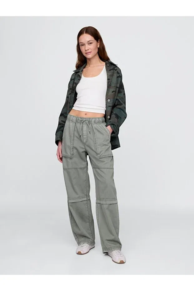 Женские брюки свободного кроя Gap, Haki-000