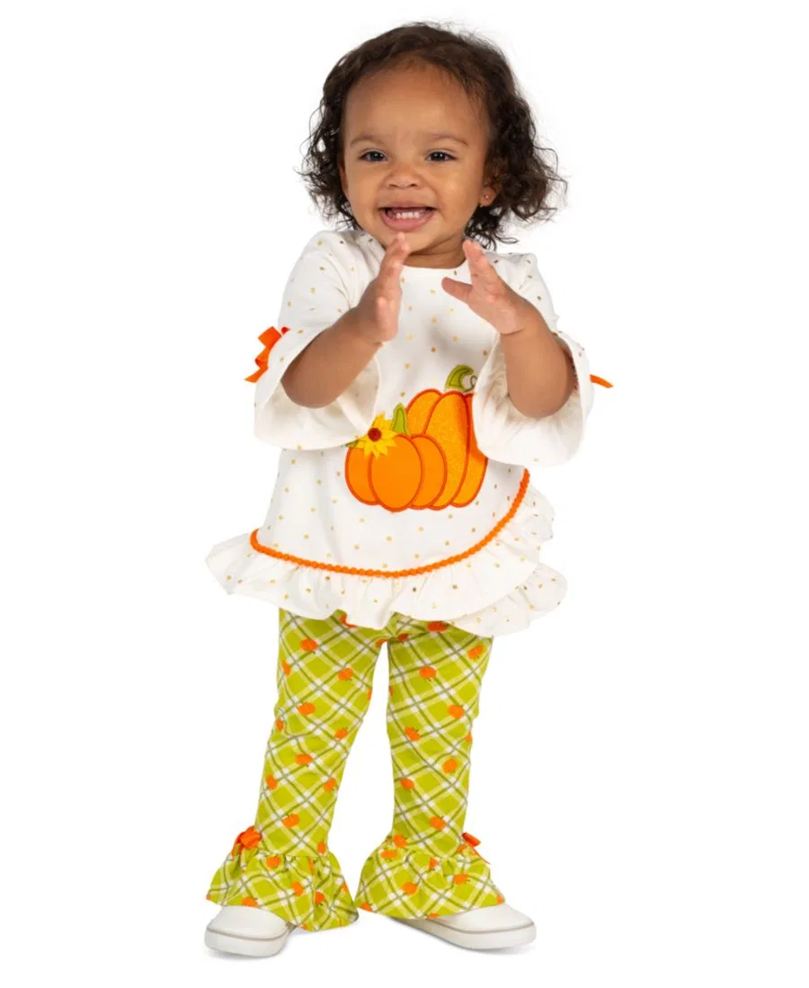 Комплект из топа и леггинсов с принтом Baby Girls' Printed Top and Leggings, 2-Piece Set Rare Editions, Ivory/Yellow
