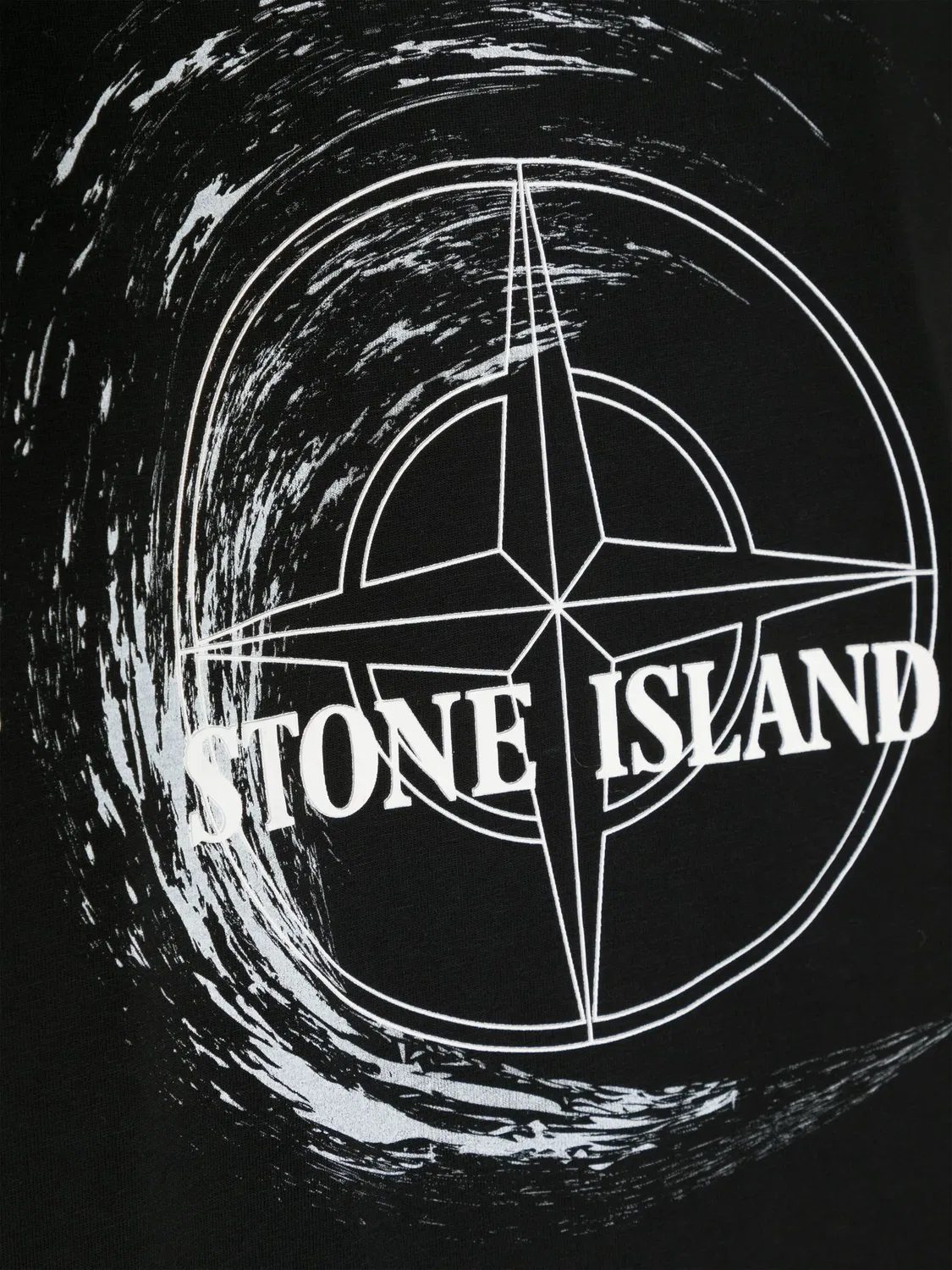 Футболка с принтом логотипа Stone Island, черный — фото 2