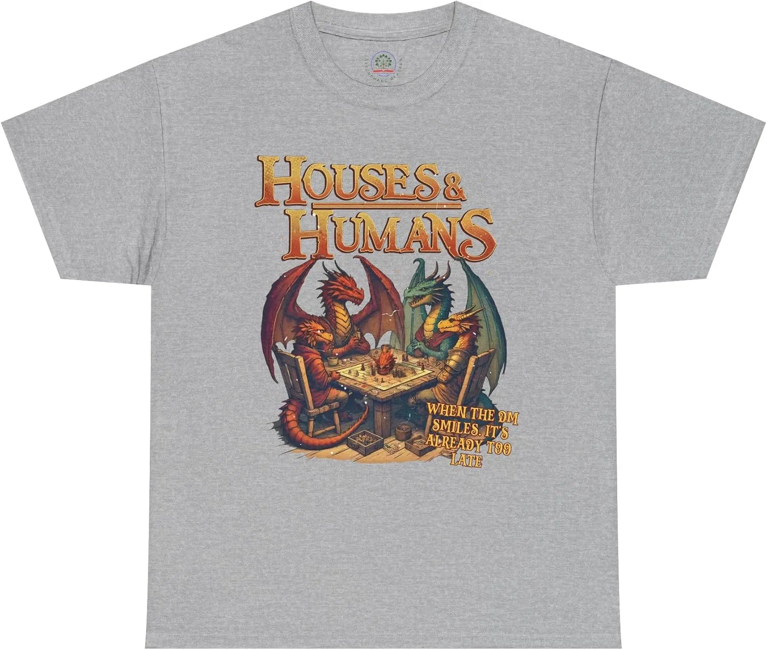 Мужская футболка с принтом Houses and Humans Role-Playing Tee, серый меланж