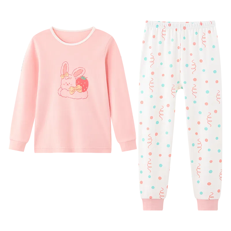 Детское нижнее белье хлопковое комплект Red bean, Light Pink