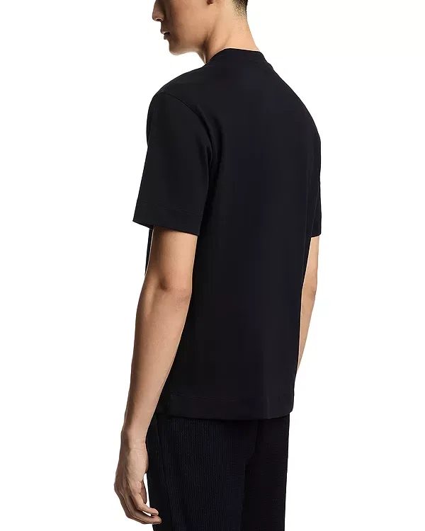 Мужская футболка с принтом Heavy Cotton Embroidered Logo T-Shirt Emporio Armani, Solid Blue — фото 3