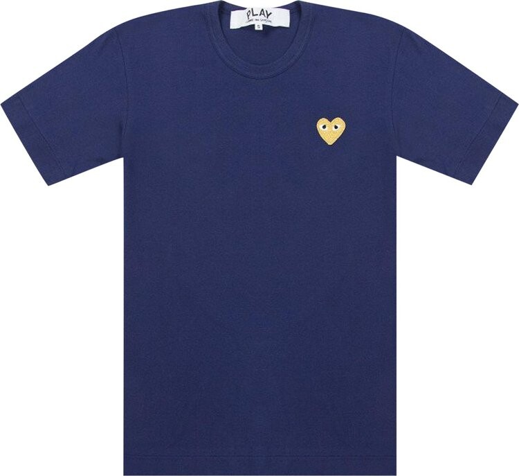 

Футболка Comme des Garçons PLAY Gold Heart T-Shirt 'Navy', синий