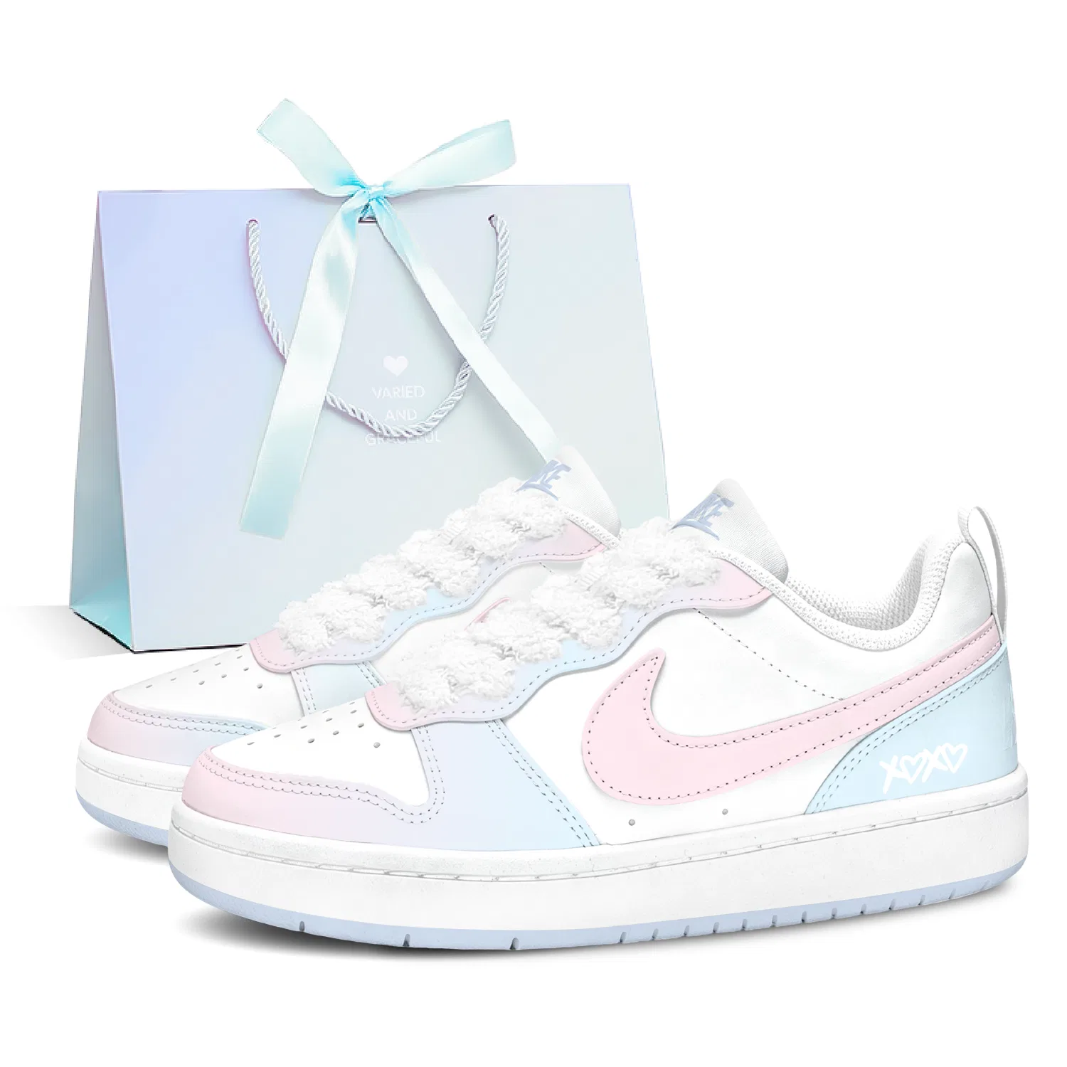 Детские скейтборд-кеды с низким верхом Blue/Pink Nike