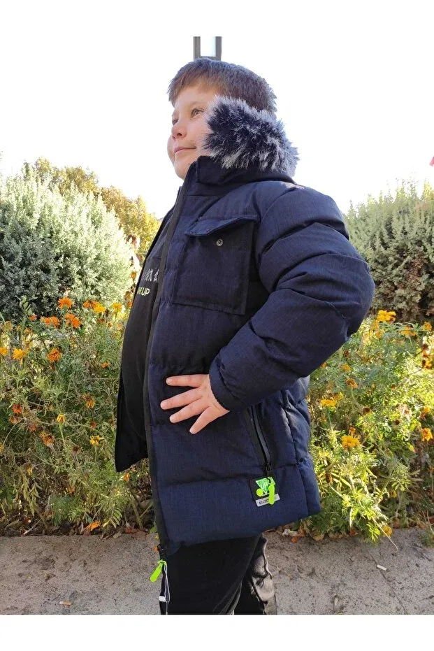 Детское пальто для мальчиков утепленное Moda Arpol, Navy Blue
