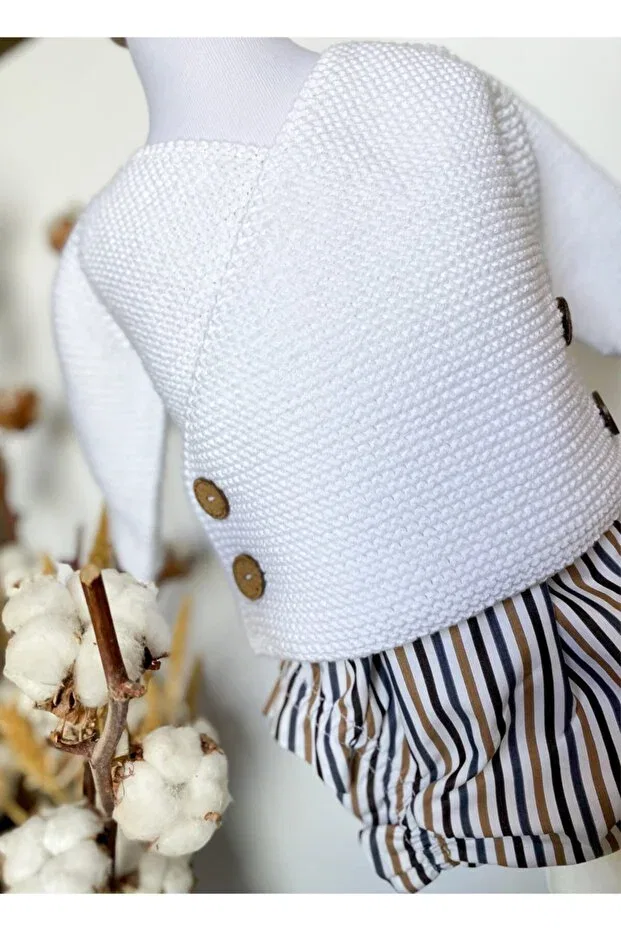Детский кардиган для девочек хлопковый Little Designer, White